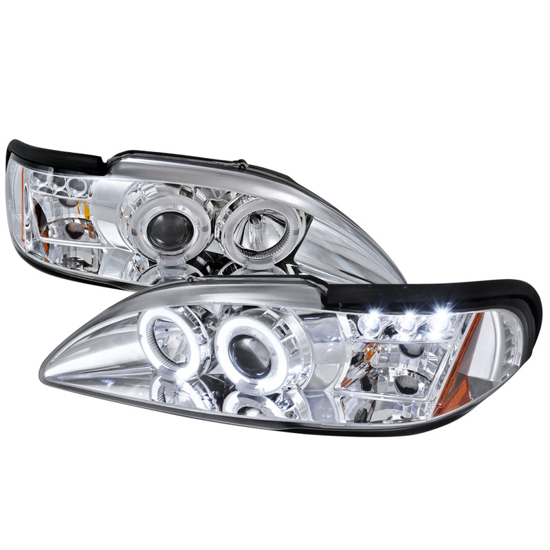 Spec-D 94-98 Ford Mustang Halo Led Projector Chrome 2LHP-MST94-TM