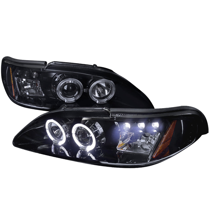 Spec-D 94-98 Ford  Mustang  Smoked Lens Gloss Black Housing Projector Headlights 2LHP-MST94G-TM