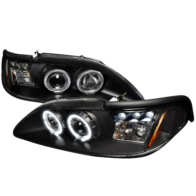 Spec-D 94-98 Ford Mustang Halo Led Projector Black 2LHP-MST94JM-TM