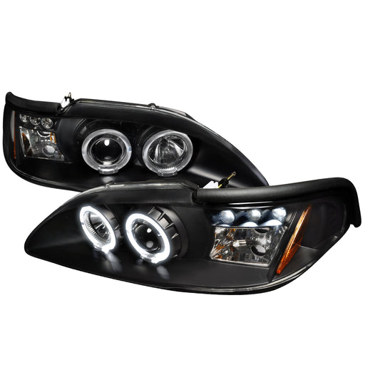 Spec-D 94-98 Ford Mustang Halo Led Projector Black 2LHP-MST94JM-TM