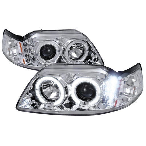 Spec-D 99-04 Ford Mustang Halo Led Projector Chrome 2LHP-MST99-TM