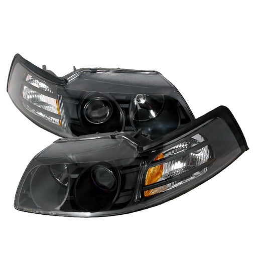 Spec-D 99-04 Ford Mustang Halo Projector Headlights Black 2LHP-MST99JM-KS