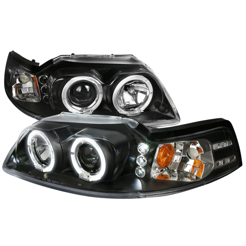 Spec-D 99-04 Ford Mustang Halo Led Projector Black 2LHP-MST99JM-TM