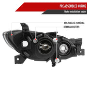 Spec-D 04-09 Mazda 3 Projector Headlights Chrome Housing Clear Lens - No Bulbs Included 2LHP-MZ3044-GO