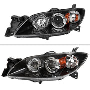 Spec-D 04-09 Mazda 3 Projector Headlights Black  Housing Clear Lens - No Bulbs Included 2LHP-MZ3044JM-GO