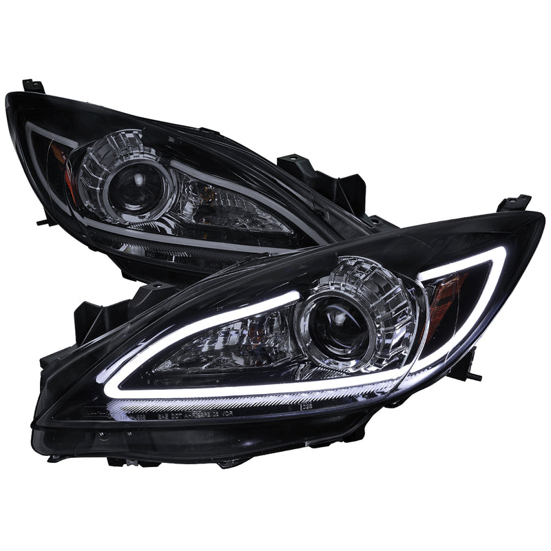 Spec-D 10-13 Mazda 3 Projector Headlight Glossy Black Housing Smoked Lens With Led  2LHP-MZ310G-TM