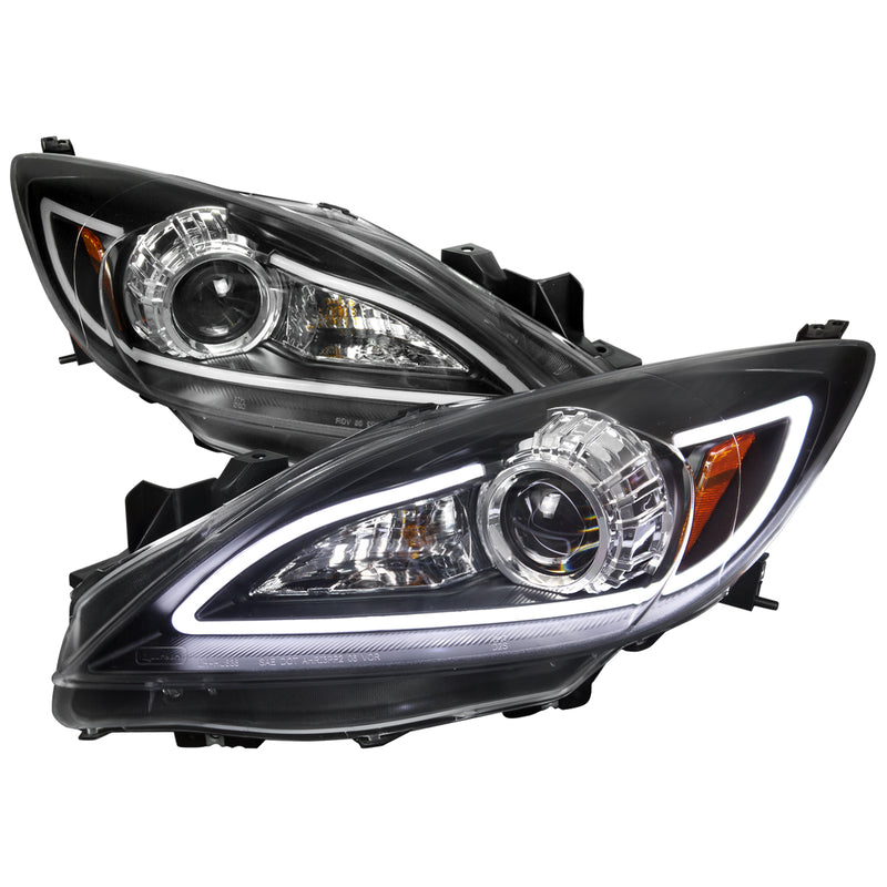Spec-D 10-13 Mazda 3 Projector Headlight Black Housing With Led  2LHP-MZ310JM-TM