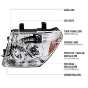 Spec-D 05-08 Nissan Pathfinder Halo Led Projector Chrome 2LHP-PATH05-TM