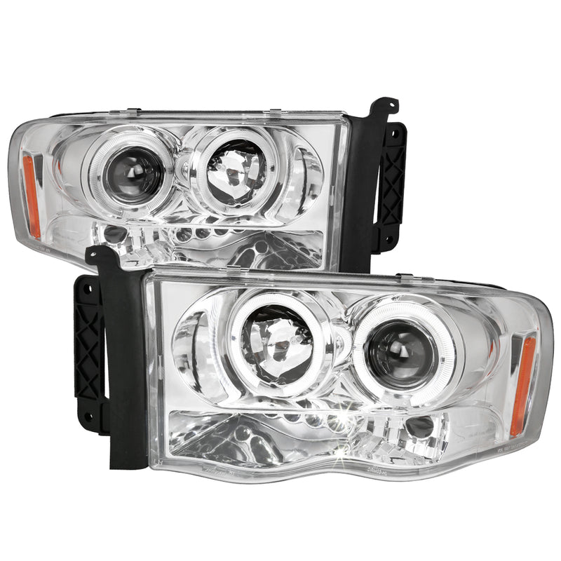 Spec-D 02-05 Dodge Ram Halo Led Projector Chrome 2LHP-RAM02-TM