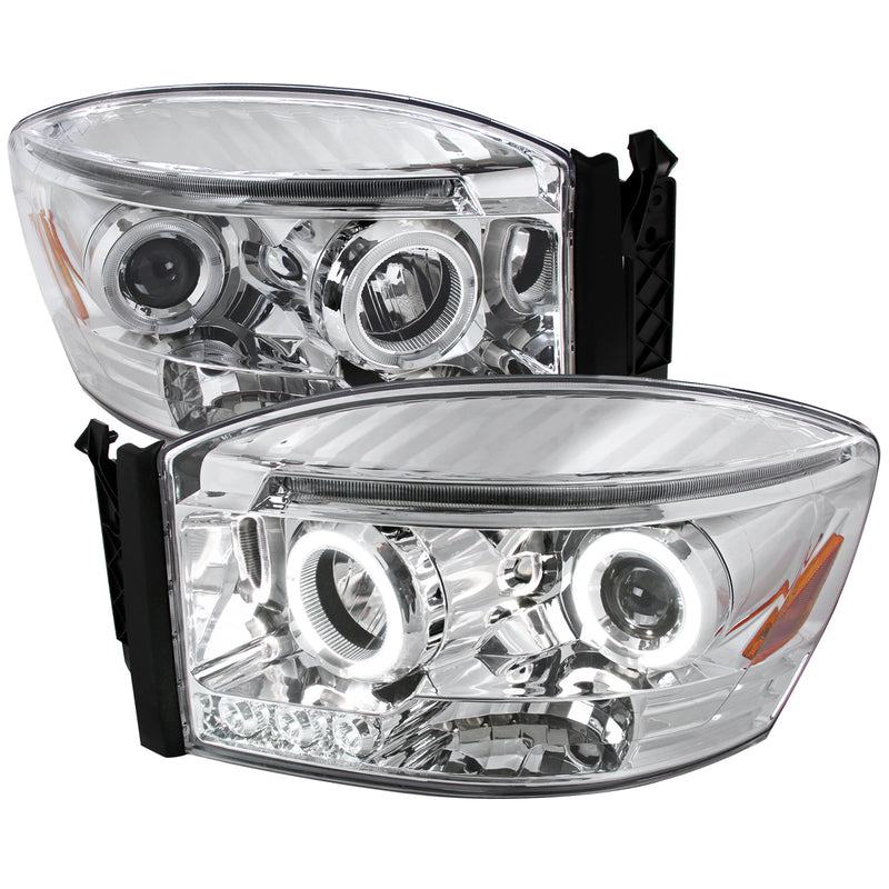 Spec-D 06-08 Dodge Ram Halo Led Projector Chrome 2LHP-RAM06-TM