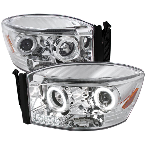 Spec-D 06-08 Dodge Ram Halo Led Projector Chrome 2LHP-RAM06-TM