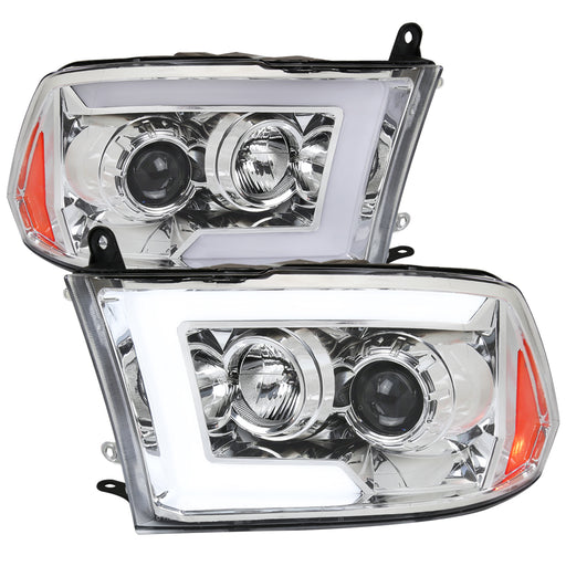 Spec-D 09-18 Dodge Ram 1500 / 2500 / 3500 Projector Headlights With Sequential Turn Signal Clear Lens And Chrome Housing  2LHP-RAM09-SQ-RS