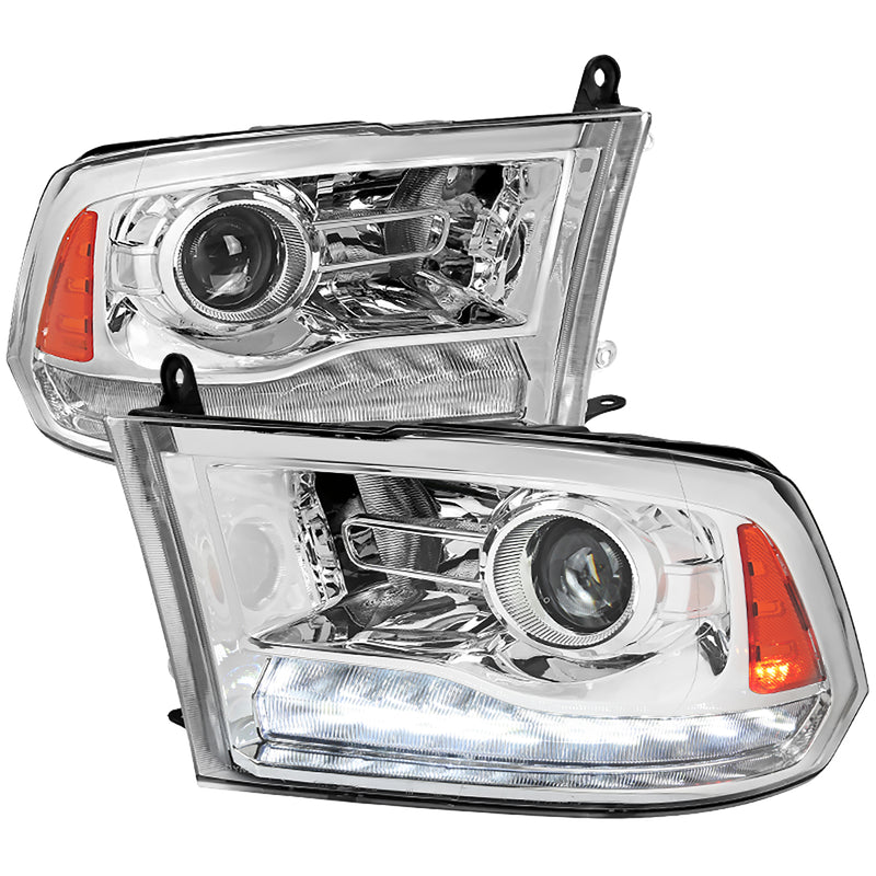 Spec-D 09-18 Dodge Ram 1500 2500 3500 Projector Headlights With Chrome Housing Clear Lens And Sequential Turn Signal  2LHP-RAM09G2-SQ-RS