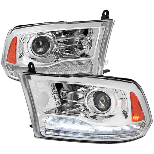 Spec-D 09-18 Dodge Ram 1500 2500 3500 Projector Headlights With Chrome Housing Clear Lens And Sequential Turn Signal  2LHP-RAM09G2-SQ-RS