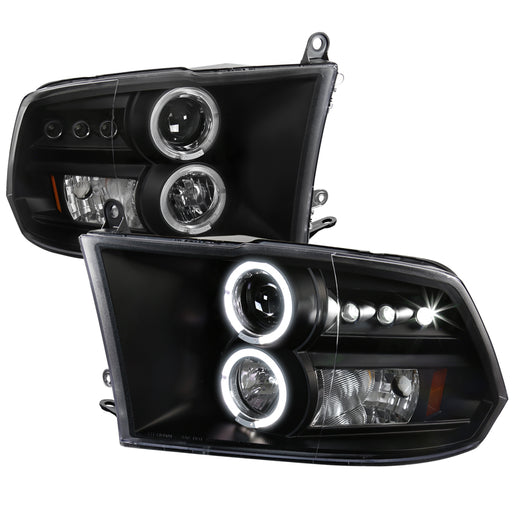 Spec-D 09-18 Dodge  Ram  Halo Led Projector Black Housing 2LHP-RAM09JM-TM