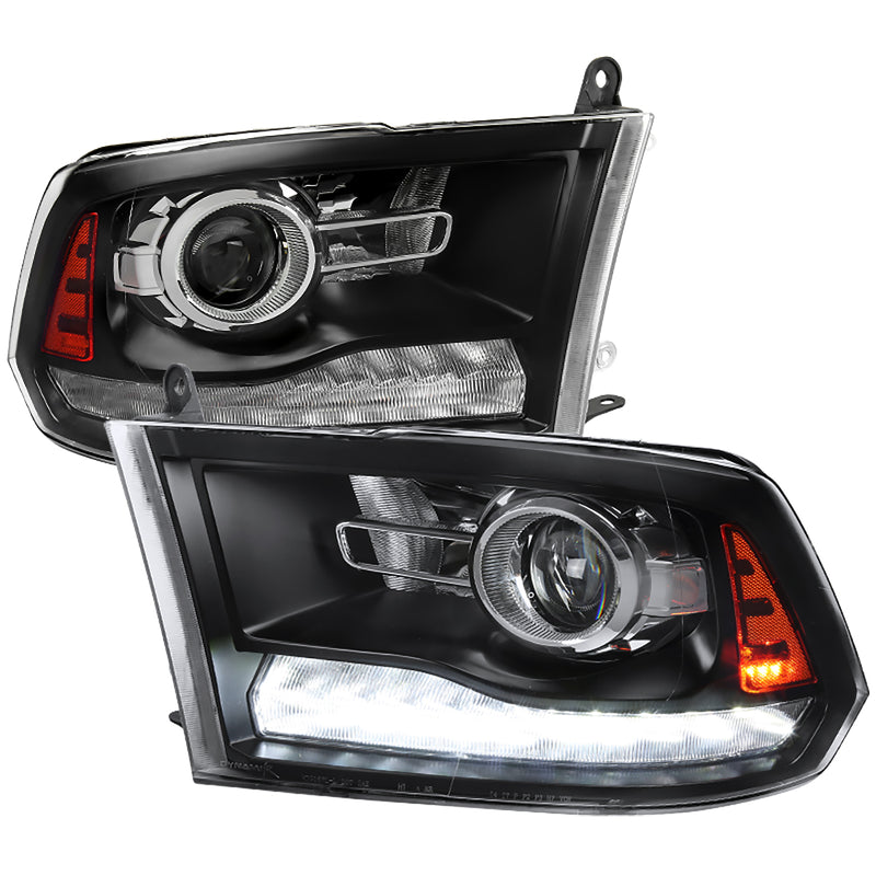 Spec-D 09-18 Dodge Ram 1500 2500 3500 Projector Headlights With Black Housing Clear Lens And Sequential Turn Signal  2LHP-RAM09JMG2-SQ-RS
