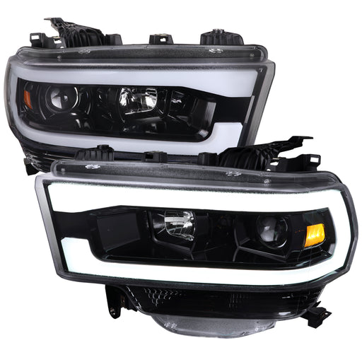 Spec-D 19-22 Dodge Ram 2500 Projector Headlights Glossy Black Housing With Clear Lens 2LHP-RAM1925BK-TM