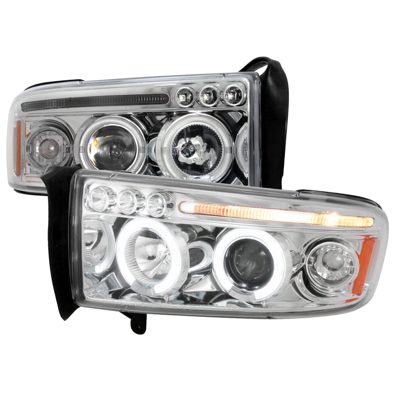 Spec-D 94-01 Dodge Ram Halo Led Projector Chrome 2LHP-RAM94-TM