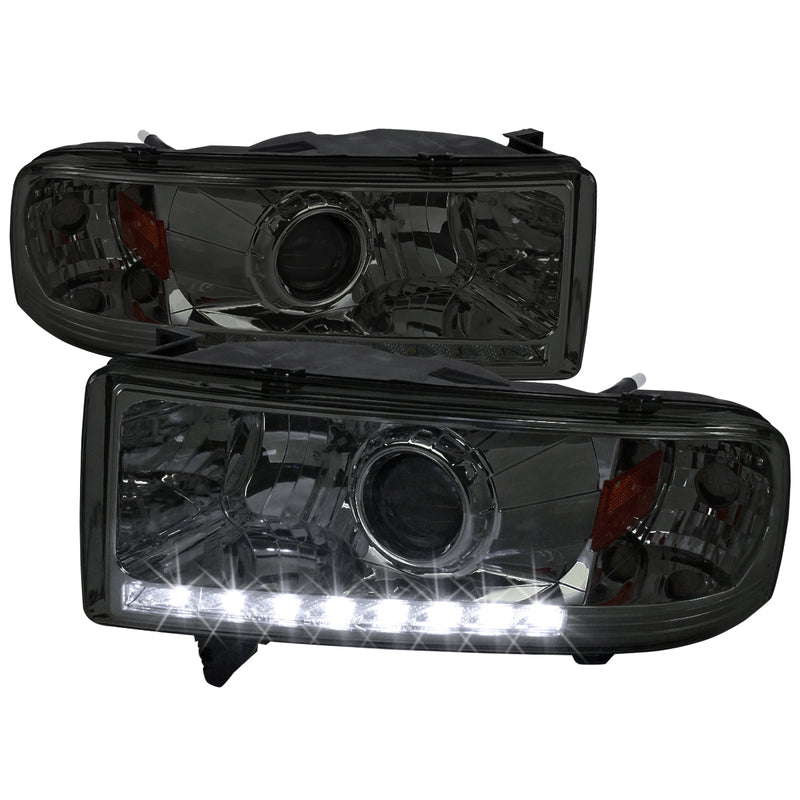 Spec-D 94-01 Dodge Ram Projector Headlight Smoke Lens 2LHP-RAM94G-RS
