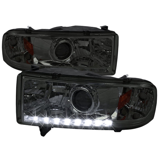 Spec-D 94-01 Dodge Ram Projector Headlight Smoke Lens 2LHP-RAM94G-RS