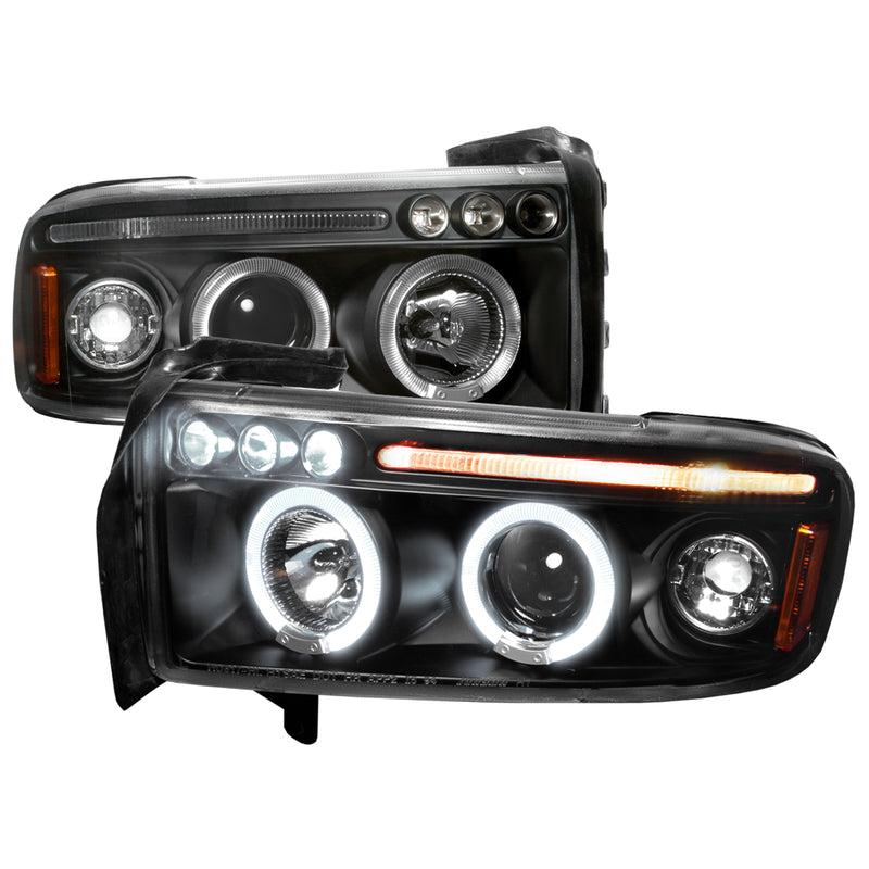 Spec-D 94-01 Dodge Ram Halo Led Projector Black 2LHP-RAM94JM-TM