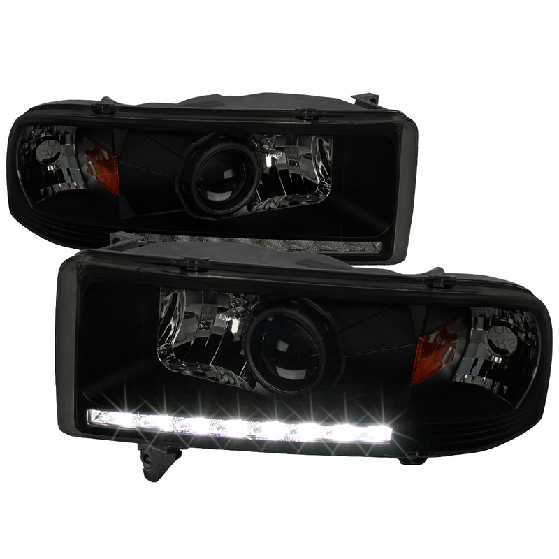 Spec-D 94-01 Dodge Ram Projector Headlightss Smoke- Black Housing 2LHP-RAM94SM-RS