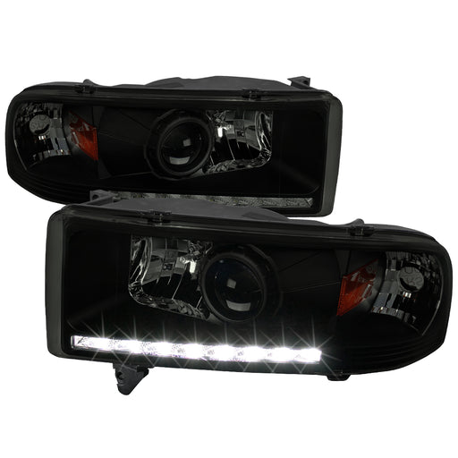 Spec-D 94-01 Dodge Ram Projector Headlightss Smoke- Black Housing 2LHP-RAM94SM-RS