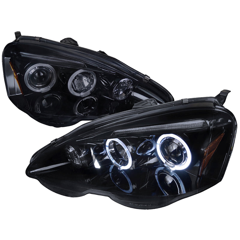 Spec-D 02-04 Acura  Rsx  Smoked Lens Gloss Black Housing Projector Headlights 2LHP-RSX02G-TM