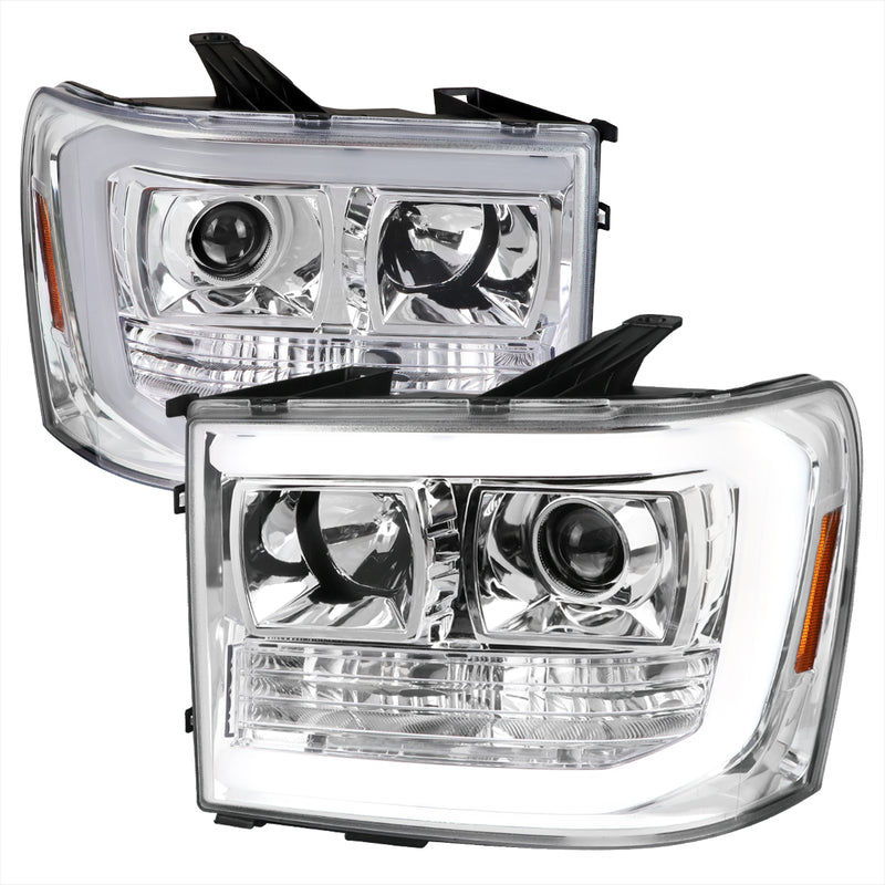 Spec-D 07-13 Gmc Sierra Projector Headlights - Chrome With Clear Lens 2LHP-SIE07-G2-TM