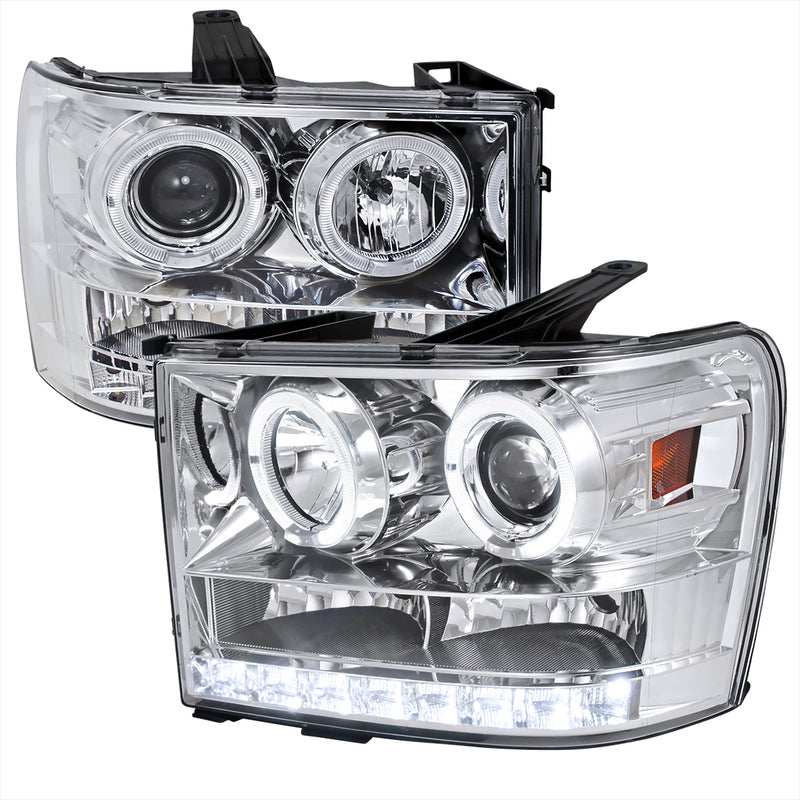 Spec-D 07-13 Gmc  Sierra  Projector Headlight Chrome Housing  2LHP-SIE07-TM