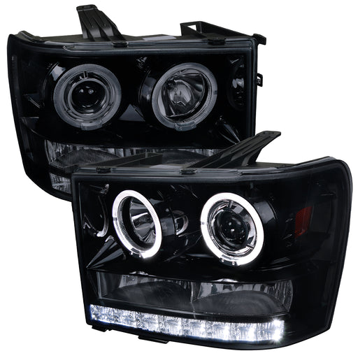 Spec-D 07-13 Gmc Sierra  Projector Headlight Gloss Black Housing With Smoked Lens 2LHP-SIE07G-TM