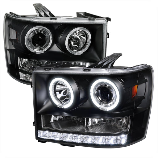 Spec-D 07-13 Gmc  Sierra  Projector Headlight Black Housing  2LHP-SIE07JM-TM