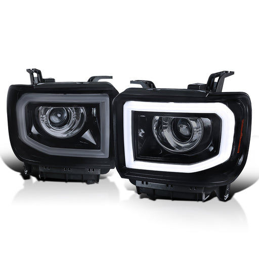 Spec-D 14-15  Gmc Sierra Projector Headlights - Glossy Black 2LHP-SIE14G-TM