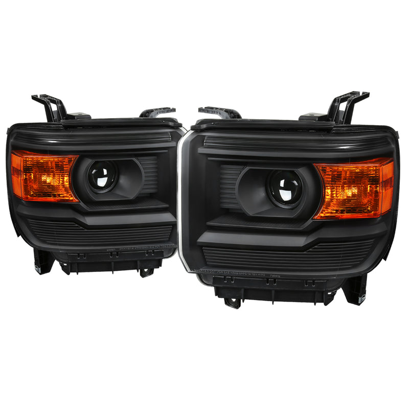Spec-D 14-18 Gmc Sierra Headlights- Black 2LHP-SIE14JM-GO