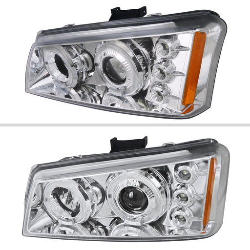 Spec-D 03-06 Chevrolet Avalanche Halo Led Projector Chrome Does Not Fit Model With Body Cladding Kit  2LHP-SIV03-TM