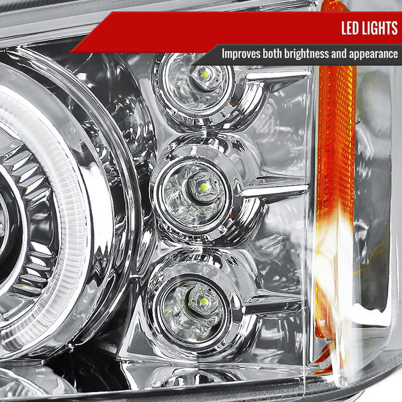 Spec-D 03-06 Chevrolet Silverado Halo Led Projector Chrome 2LHP-SIV03-TM