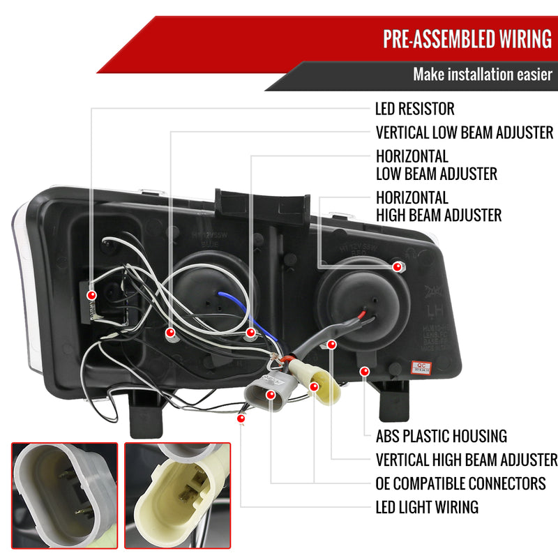 Spec-D 03-06 Chevrolet Avalanche Halo Led Projector Chrome Does Not Fit Model With Body Cladding Kit  2LHP-SIV03-TM