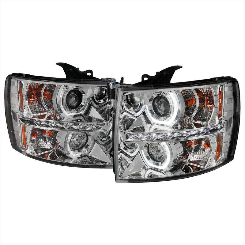 Spec-D 07-13 Chevrolet Silverado Headlights- Chrome 2LHP-SIV07-OZ