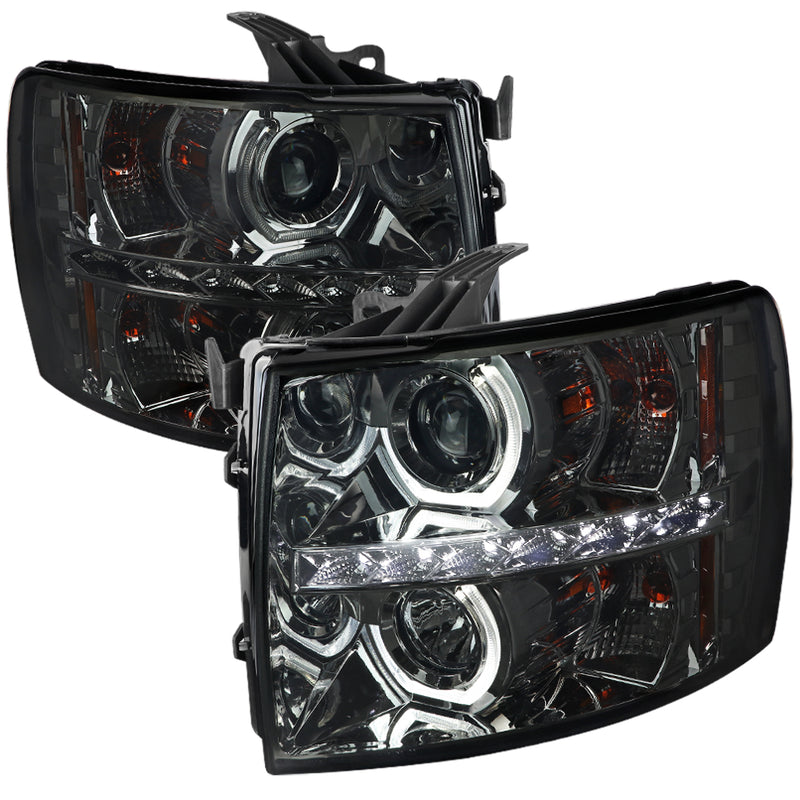 Spec-D 07-13 Chevrolet Silverado Headlights - Smoke 2LHP-SIV07G-OZ