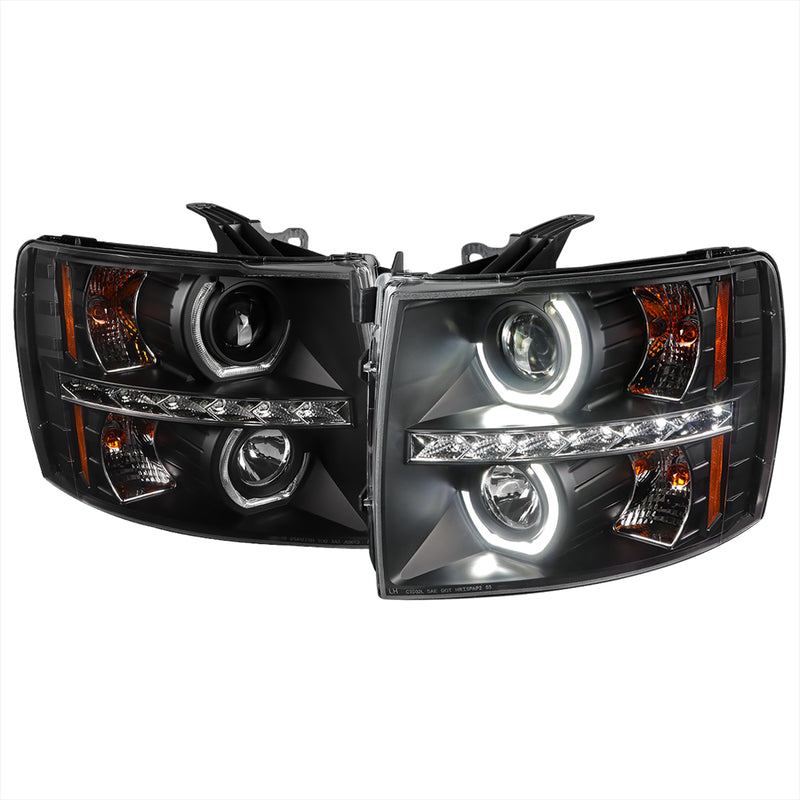 Spec-D 07-13 Chevrolet Silverado Headlights- Black 2LHP-SIV07JM-OZ