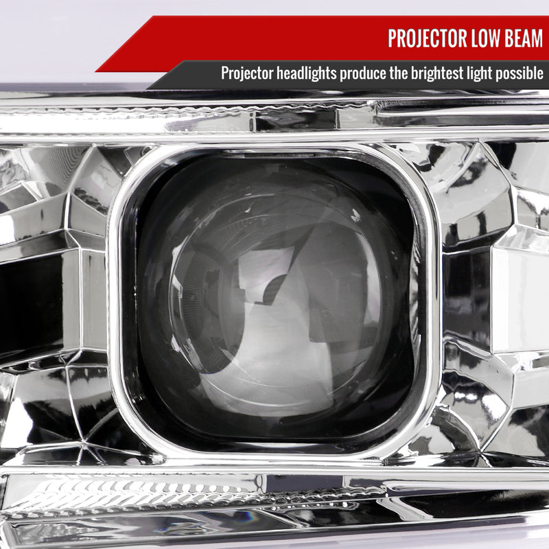 Spec-D 15-19 Chevrolet Silverado 2500Hd 3500Hd Projector Headlights Chrome Housing Clear Lens 2LHP-SIV1525-SQ-TM