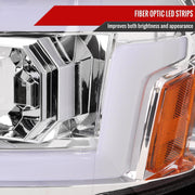 Spec-D 15-19 Chevrolet Silverado 2500Hd 3500Hd Projector Headlights Chrome Housing Clear Lens 2LHP-SIV1525-SQ-TM
