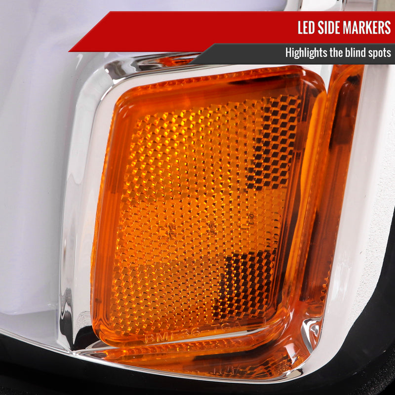 Spec-D 15-19 Chevrolet Silverado 2500Hd 3500Hd Projector Headlights Chrome Housing Clear Lens 2LHP-SIV1525-SQ-TM