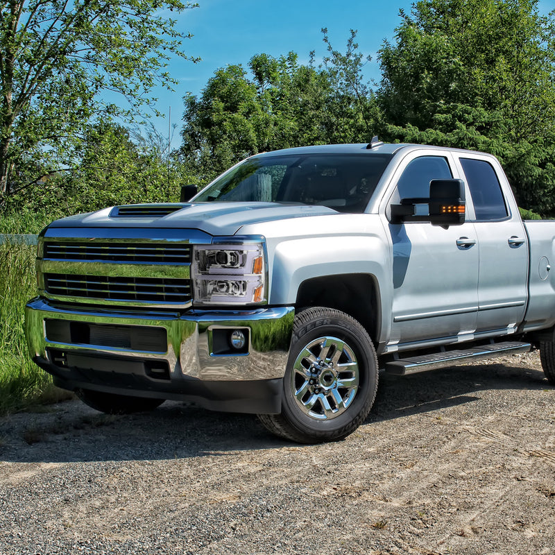 Spec-D 15-19 Chevrolet Silverado 2500Hd 3500Hd Projector Headlights Chrome Housing Clear Lens 2LHP-SIV1525-SQ-TM