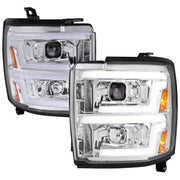 Spec-D 15-19 Chevrolet Silverado 2500Hd 3500Hd Projector Headlights Chrome Housing Clear Lens 2LHP-SIV1525-SQ-TM