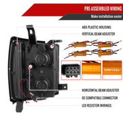 Spec-D 15-19 Chevrolet Silverado 2500Hd 3500Hd Projector Headlights Gloss Black Housing Smoked Lens 2LHP-SIV1525G-SQ-TM