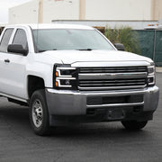 Spec-D 15-19 Chevrolet Silverado 2500Hd 3500Hd Projector Headlights Gloss Black Housing Smoked Lens 2LHP-SIV1525G-SQ-TM