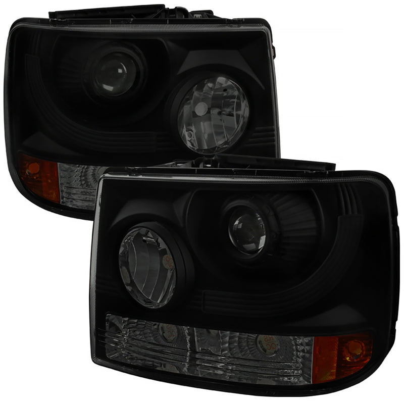 Spec-D 99-02 Chevrolet Silverado Projector Headlights-Smoke With Black Housing 2LHP-SIV991PCSM-ABM