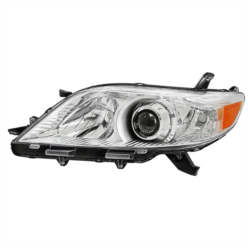 Spec-D 11-20 Toyota Sienna Oe Halogen Without Led Left Driver Side Headlight Chrome Housing Clear Lens - H11 Low Beam 9005 High Beam 3457Na Side Marker Signal Bulbs Not Included  2LHP-SNA11-L-GO