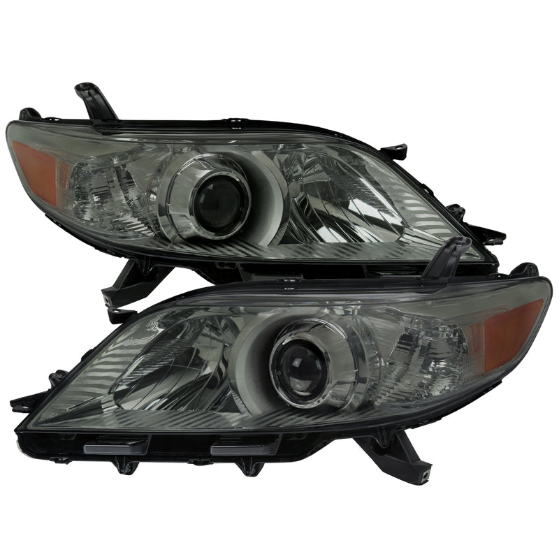 Spec-D 11-20 Toyota Sienna Oe Halogen Without Led Headlights Chrome Housing Smoked Lens - H11 Low Beam 9005 High Beam 3457Na Side Marker Signal Bulbs Not Included  2LHP-SNA11G-GO